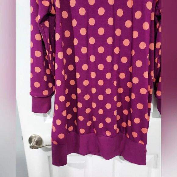 Victor Glemaud x Target Purple Polka Dot Long Sleeve Tunic Dress in Size XL - Picture 4 of 10